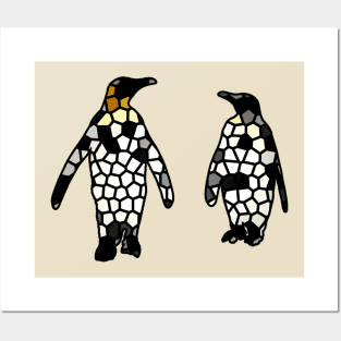 Cellular Penguin Mosaic in Digital Posters and Art
